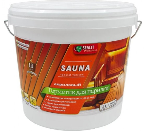 Приобрести ГЕРМЕТИК - Sealit SAUNA для бань и саун 5 л в Тюмени, Тюменская область